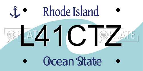 L41CTZ Rhode Island License Plate