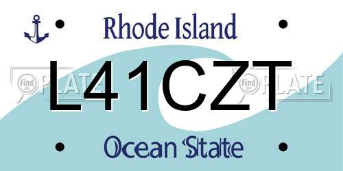 L41CZT Rhode Island License Plate