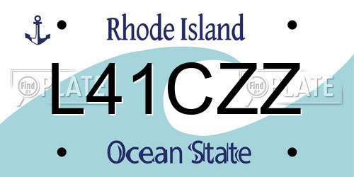 L41CZZ Rhode Island License Plate