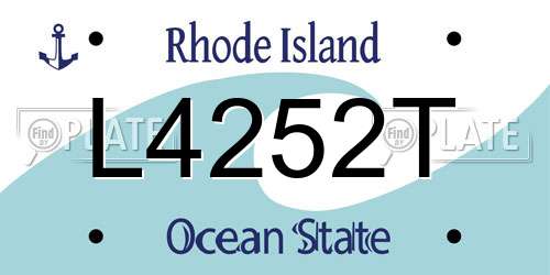 L4252T Rhode Island License Plate