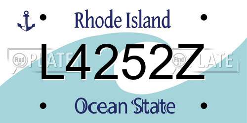 L4252Z Rhode Island License Plate