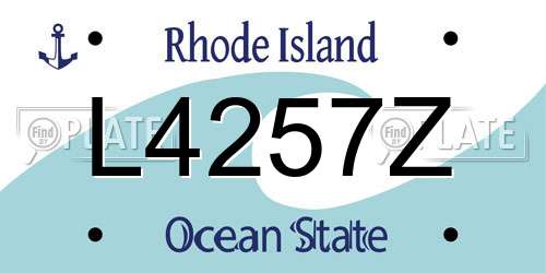 L4257Z Rhode Island License Plate