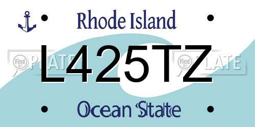L425TZ Rhode Island License Plate