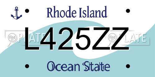 L425ZZ Rhode Island License Plate