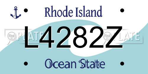 L4282Z Rhode Island License Plate