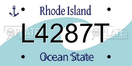 L4287T Rhode Island License Plate