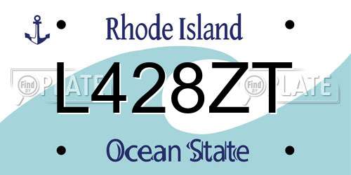 L428ZT Rhode Island License Plate