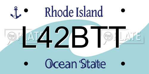 L42BTT Rhode Island License Plate