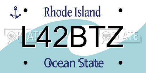 L42BTZ Rhode Island License Plate