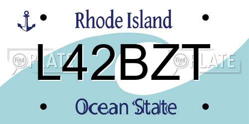 L42BZT Rhode Island License Plate