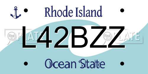 L42BZZ Rhode Island License Plate