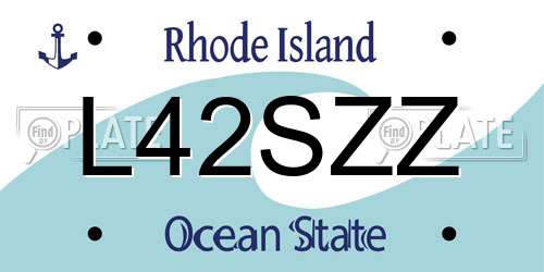 L42SZZ Rhode Island License Plate