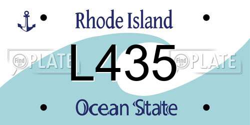 L435 Rhode Island License Plate