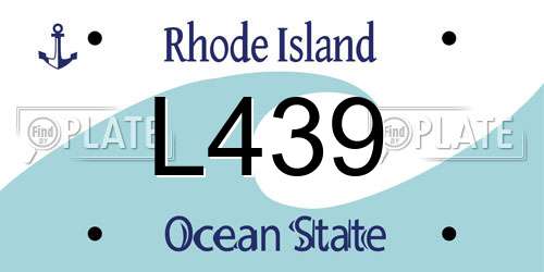 L439 Rhode Island License Plate