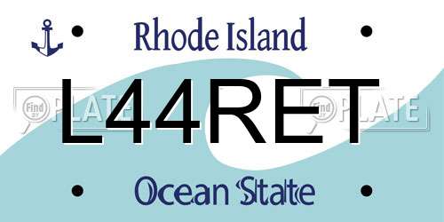 L44RET Rhode Island License Plate