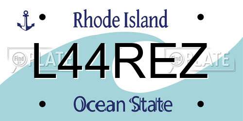 L44REZ Rhode Island License Plate