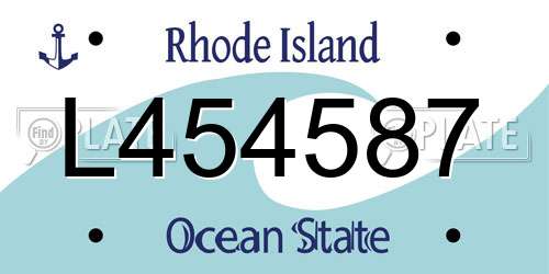 L454587 Rhode Island License Plate