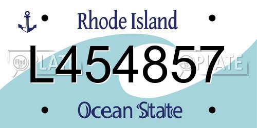 L454857 Rhode Island License Plate