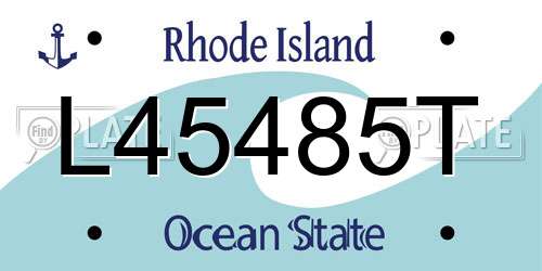 L45485T Rhode Island License Plate