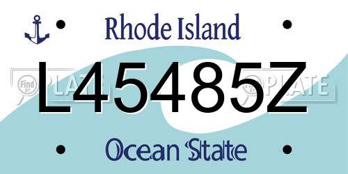 L45485Z Rhode Island License Plate