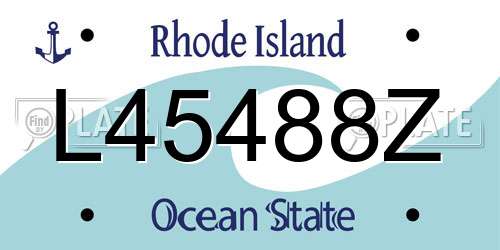L45488Z Rhode Island License Plate