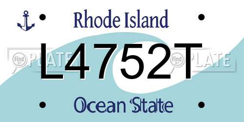 L4752T Rhode Island License Plate