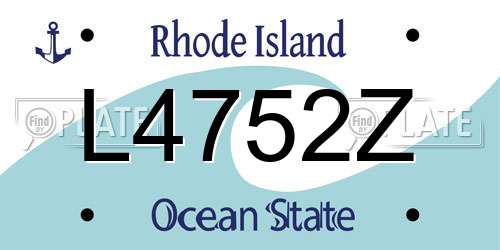 L4752Z Rhode Island License Plate