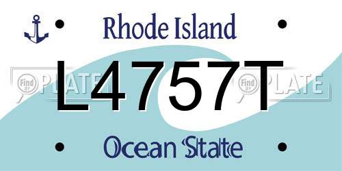 L4757T Rhode Island License Plate