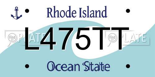 L475TT Rhode Island License Plate