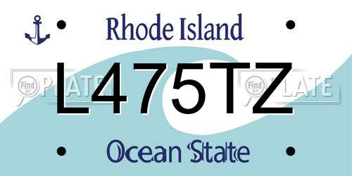 L475TZ Rhode Island License Plate