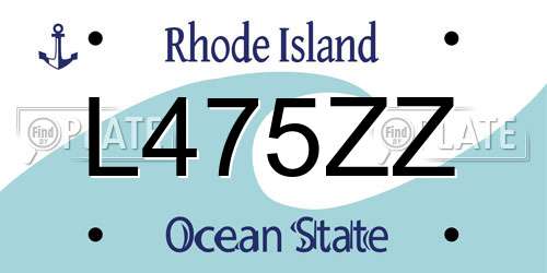 L475ZZ Rhode Island License Plate