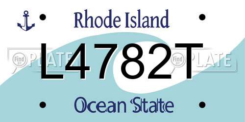 L4782T Rhode Island License Plate