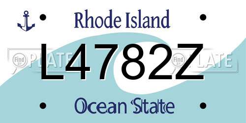 L4782Z Rhode Island License Plate