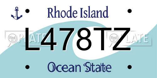L478TZ Rhode Island License Plate
