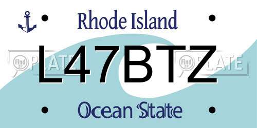 L47BTZ Rhode Island License Plate
