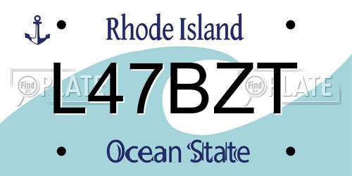 L47BZT Rhode Island License Plate