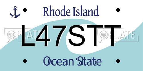 L47STT Rhode Island License Plate