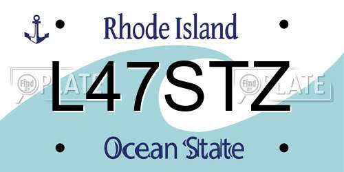 L47STZ Rhode Island License Plate