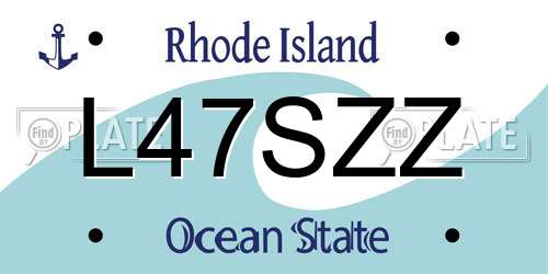 L47SZZ Rhode Island License Plate