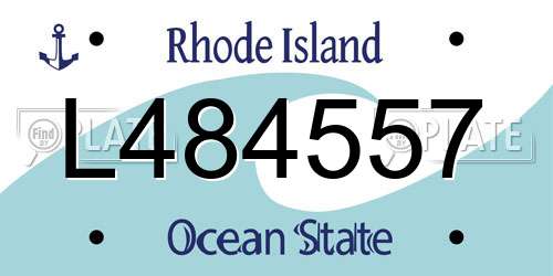 L484557 Rhode Island License Plate