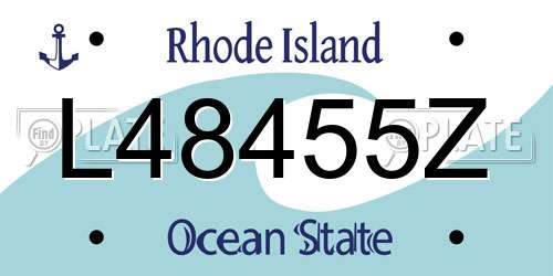 L48455Z Rhode Island License Plate