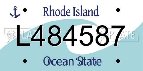 L484587 Rhode Island License Plate