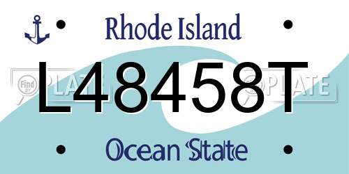 L48458T Rhode Island License Plate