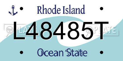 L48485T Rhode Island License Plate