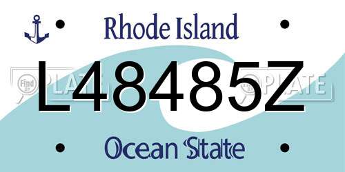L48485Z Rhode Island License Plate