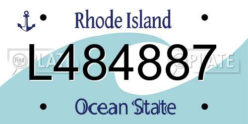 L484887 Rhode Island License Plate
