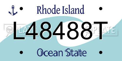 L48488T Rhode Island License Plate