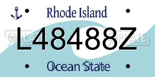 L48488Z Rhode Island License Plate