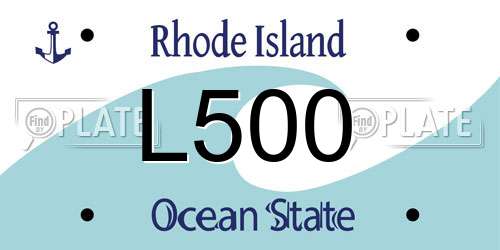 L500 Rhode Island License Plate