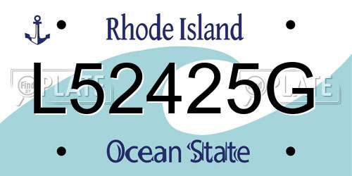 L52425G Rhode Island License Plate